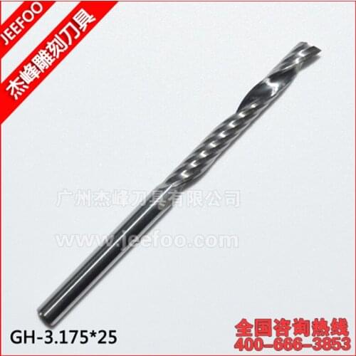 3.175*25mm One Flute Carbide Router Bits Acrylic Cutter Tool Mill,Router Bits CNC End Mill Set for Wood Acryl Cutting