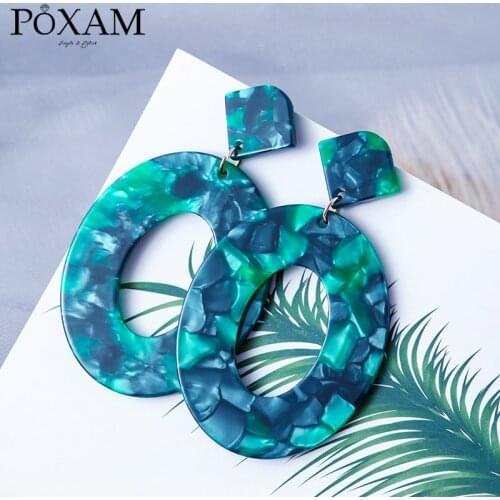 Geometric Acrylic Fashion Statement Drop Earrings For Women Vintage Resin Oval Round Dangle Earring 2020 Brincos Wedding Jewelry