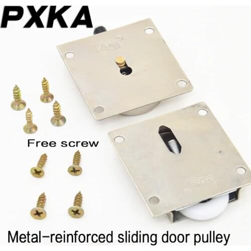 Free shipping2pcs metal weighted bearing wheel cabinet sliding door wheel door wheel furniture sliding door wheel