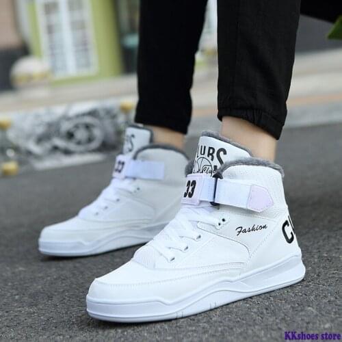 Men Casual Shoes Autumn New Winter High Top Outdoor Luxury Big Size 36-48 Men Fashion Sneakers Plus Velvet Keep Warm Shoes