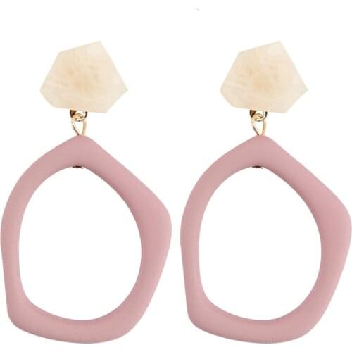 Exaggerated Big Geometric Hollow Spray Paint Sheet Multilayer Earrings Simple Womens Earrings Wholesale Bohemia Earings Pink