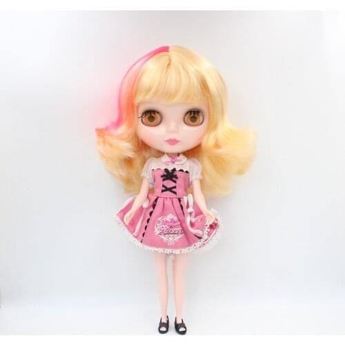 Free Shipping big discount RBL-600 DIY Nude Blyth doll birthday gift for girl 4colour big eye doll with beautiful Hair cute toy