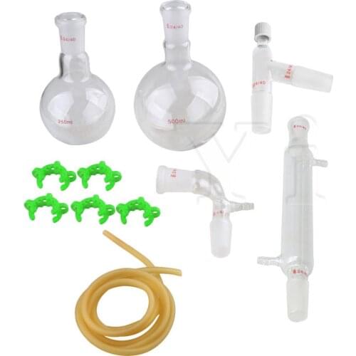 500ml Laboratory Glassware Chemistry Glass Distillation Apparatus 24/40