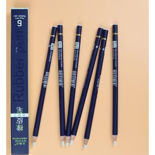 NYONI Rubber Pen Eraser Pencil Pen Tip Rubber Type 6pcs/set High Precision Pencil Eraser For Manga Highlight Art Supplies N2810