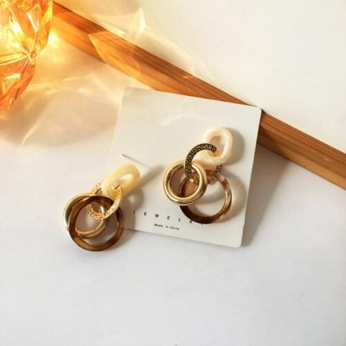 Fashion Beautiful Multi Circle Drop Earrings for Women Dangle Statement Earrings