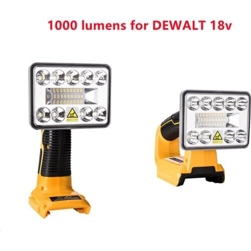 NEW LED Lamp Work Light Flashlight For DEWALT DCB201 DCB200(NO Battery,NO Charger)Lithium Battery USB Outdoor Lighting