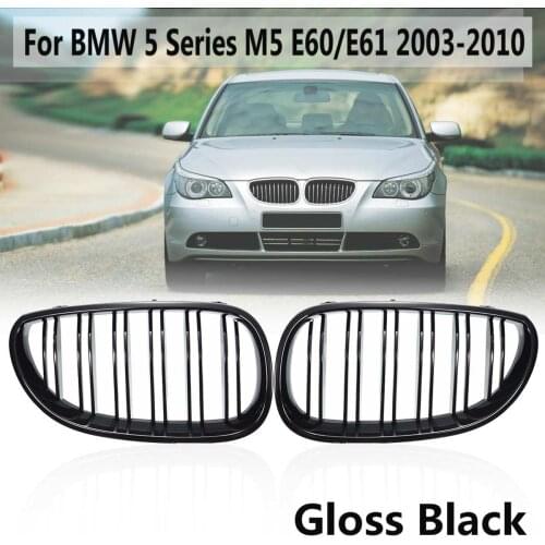 New Car Front Sport Grill Kidney Grilles Grill For BMW 5 Series M5 E60/E61 2003 2004 2005 2006 2007 2008 2009 2010 Gloss Black