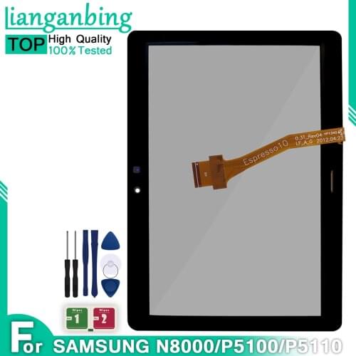 New Touch Screen For Samsung Galaxy Tab 2 GT-P5100 P5110 N8000 10.1'' Touch Screen Panel Digitizer Front Glass parts