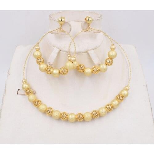 New Style Luxury Bridal Jewelry Set Crystal Beads Necklace Simulated Pearl Earrings Female Wedding Jewelry For Woman