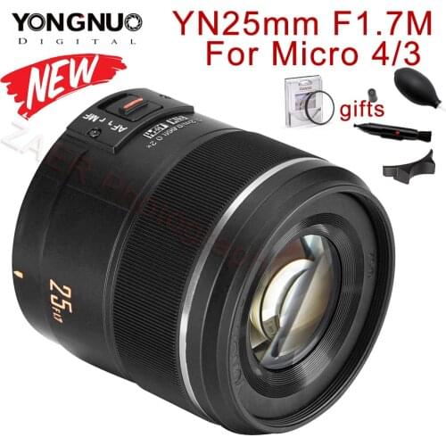 YONGNUO YN25mm F1.7M 25mm F1.7 STM Lens For Panasonic Olympus M4/3 Mount G95 GF9 GX9 Macro 4/3 Large Aperture AF Camera Lens
