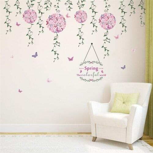 Charming Fairy Girl Eye flying Flower butterfly Wall Sticker For Kids Rooms Wall Decal Bedroom Sofa Decoration Wall Art