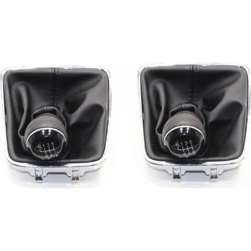 Car Manual 5 /6 Speed Gear Shift Knob With Black Boot Cover Gaitor Collar For VW Tiguan 2007 2008 2009 2010 2011