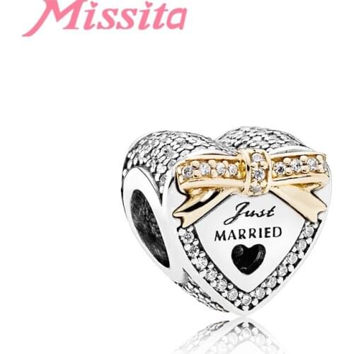MISSITA Married Letter Love Charms fit Brand Original Charm Bracelet DIY Jewelry Making Women Bracelets Accessories Gift