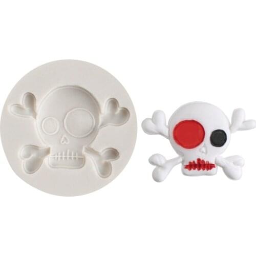 3D Skull Head Silicone Mold Halloween Cake Fudge Chocolate Making Food Grade Baking Kitchen Supplies 3D Resin Craft Decorations
