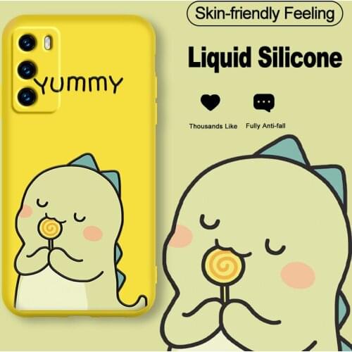 ASINA Silicone Case For Huawei P40 P30 P Smart Z S Cover Cartoon Original Liquid Bumper Pattern Cover For Nova3 3i 5t Capa Funda