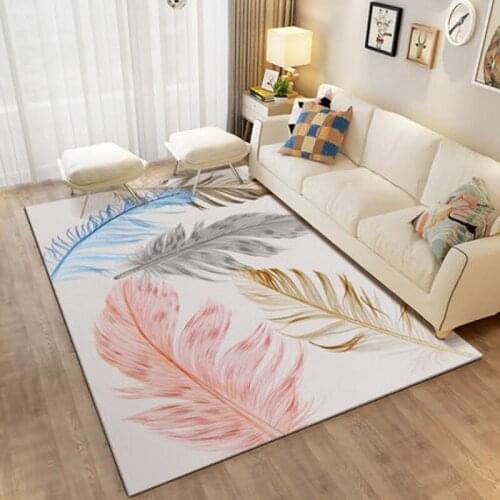 Modern Stylish Geometric Carpet Rectangular Bedroom Living Room Sofa Non-Slip Mat