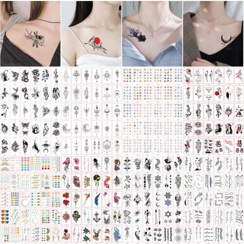 30Pcs/Set Tatuajes Temporales Sexy Fake Temporary Tattoo Waterproof For Woman Hands Arm Body Flowers English Stickers