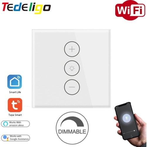 WiFi Dimmer Switch 220V For LED Light Smart Life APP Voice Wireless Remote Control EU Touch Button Work With Alexa Google Home