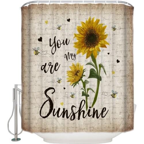 You Are My Sunshine Shower Curtain Waterproof Curtains Polyester Bath Curtain Bathroom Decor 12 Hooks