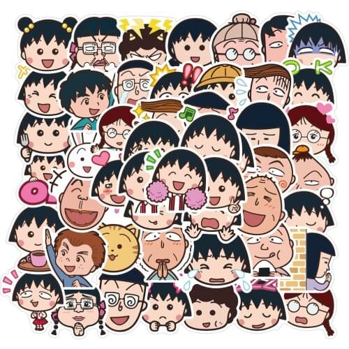 10/50PCS Chibi Maruko-chan Stickers Fans Anime Vintage Paster Cosplay For Case Suitcase Luggage Guitar Laptop Children Toys