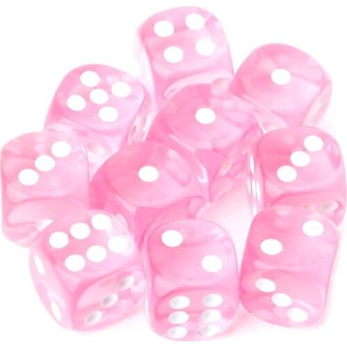 10 pcs Six Sided 15mm Transparent Cube Round Corner Portable Table Playing Games