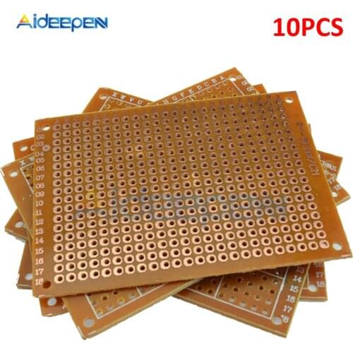 10PCS Universal PCB Board 50x70 mm 2.54mm Hole Pitch DIY Prototype Paper Printed Circuit Board Panel 5x7 cm Single Sided Board