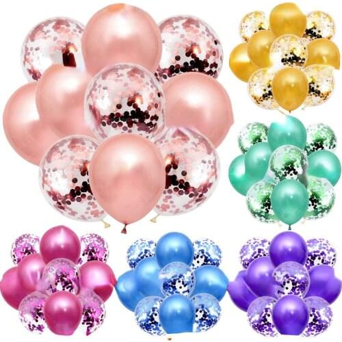 10 Pack Latex Balloons Confetti Large Thick Shining Bulk Helium Gas Air Inflated Kids Birthday Party Decorations 12"