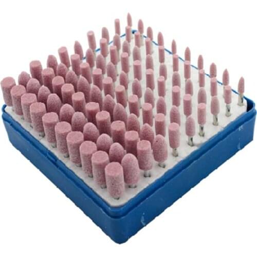 100pcs flint grinding head Red corundum grinding wheel Polishing Grinding Head electric grinding accessories handle 3 mm