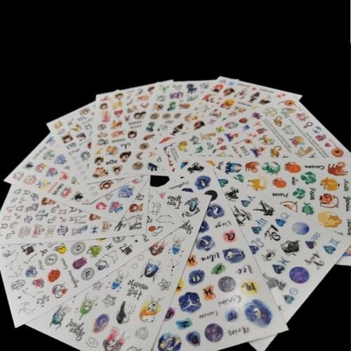 2/4Pcs Star Sign Gel Polish Nail Sticker Decals Tool Sliders Paper Decoration Manicure Tattoos 3D DIY Nail Art Accessories