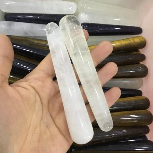 2pcs White Quartz Crystal Yoni Massage Wand Face Care Pleasure Stick For Women Body Kegel Exercise Hearth Chkara