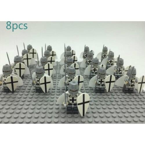 20/ 8pcs Military Plastic Soldier Cavalry Series Figurines Philip Orc Assembled Building Blocks Childrens Birthday Gift Toys