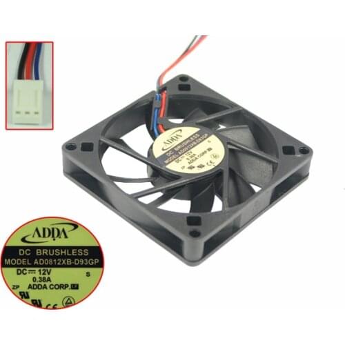ADDA AD0812XB-D93GP S DC 12V 0.38A 80x80x15mm 3-wire Server Cooling Fan