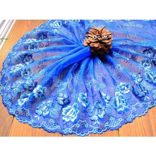3Yards 20cm Lace Trim Embroidery Applique Polyester Lace Fabric Trimming Sewing Crafts Hot Sale For Wedding Dress