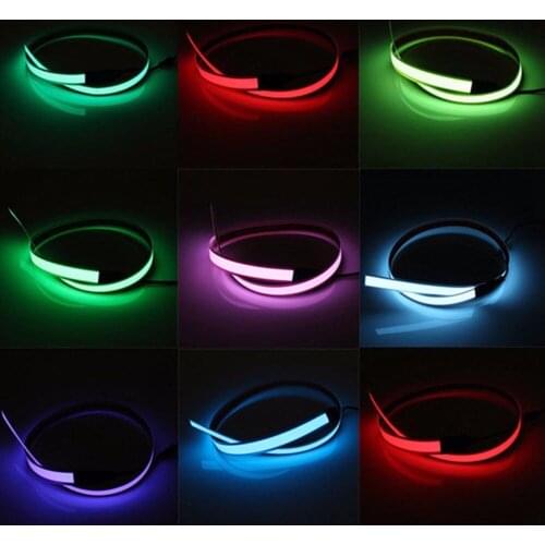 6Pcs/Lots 1m 3V battery case Flexible Led tape Neon Light Glow EL Wire Rope Cable waterproof led strip lights for Shoes Clothing