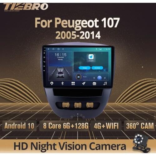 2din Android 10 Car Multimedia Player For Peugeot 107 2005-2014 Central Multimidia Navigation DSP Stereo Receiver IGO Car Audio