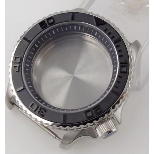 41mm 316L Watch Case Sapphire Crystal Chapter Ring Steel Insert fit NH35A NH36A MOVEMENT Diver 200M Waterproof