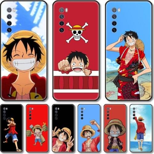 Straw hat boy Phone Case For Huawei Nova 2 3 4 5 6 7 8 SE i E Pro Lite black cell shell