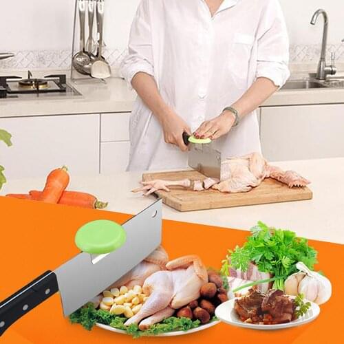 Stainless Steel Kitchen Knife Cap Dual-purpose Kitchen Chopping Booster Knife Holder Gadget For Meat Cleaver Cooking Accessories