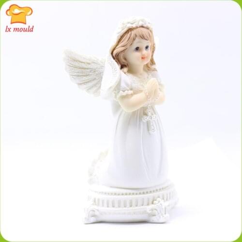 2019 new style prayers Little angels Candle mold Platinum silicone mold