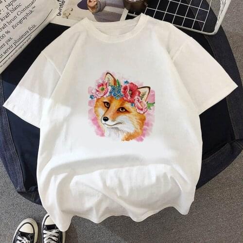 T-Shirts For Women Vogue Animal Head Print Cartoon 90s Casual Top Lady Womens Harajuku Graphic T Shirt Ladies Female Tee T-Shirt