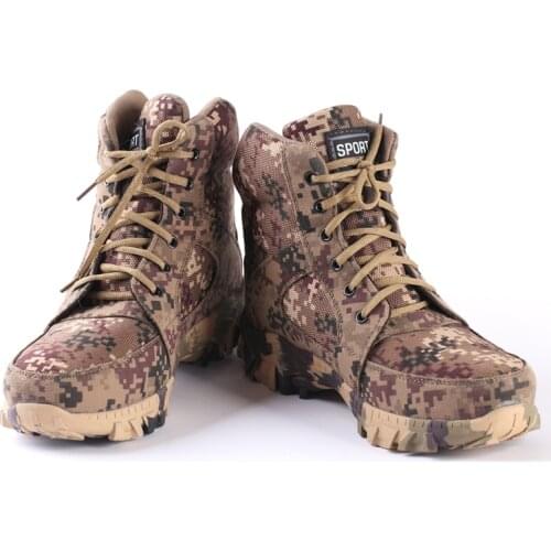Camouflage Army Boot Men Breathable Military Boots Winter Wool Warm Tactical Combat Shoes Anti-Skid Desert Boots 39-45 AA12003