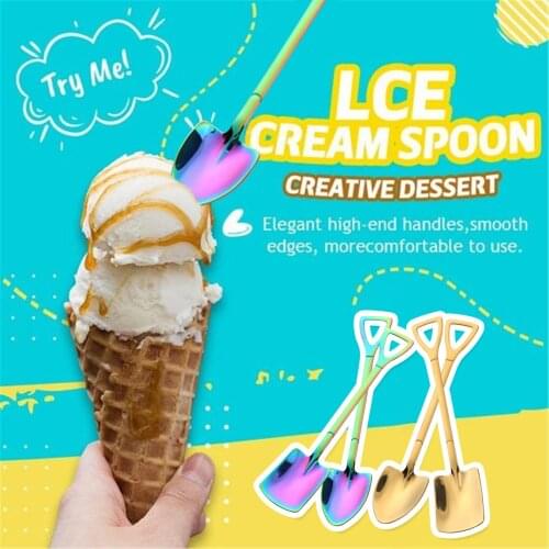 Creative Dessert Ice Cream Spoon Stainless Spoon Watermelon Shovel Spoon Retro Shovel Coffee Spoon Tip Shovel Flat Shovel