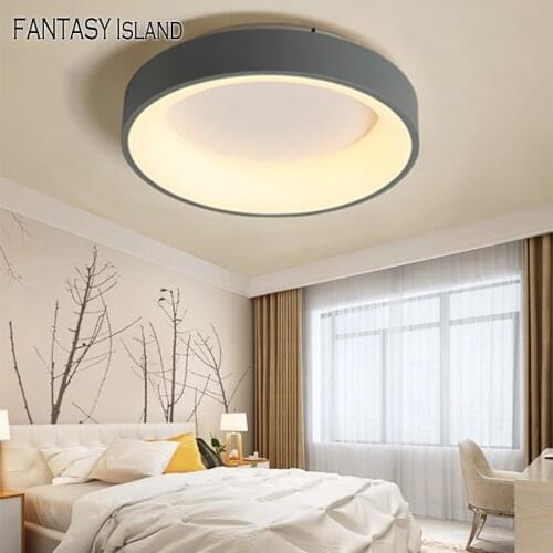 Round Modern Led Ceiling Lights For Living Room Bedroom Study Room Dimmable+RC Ceiling Lamp Fixtures