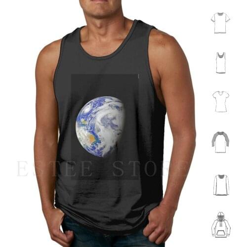 Earth Tank Tops Vest Cotton Planet Space Atlantic Sea Africa Continent Universe Solar System Typhoon Life Planet Space Sea