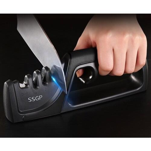 Mini Three-stage Sharpener Quick Sharpening Tool Kitchen Household Multifunctional Kitchen Knife Sharpening Scissors Whetstone