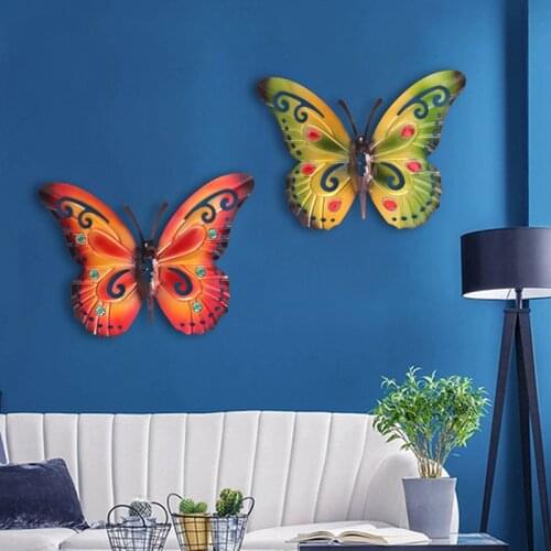 Butterfly Wall Art Metal 3D Butterfly Wall Hanger Hanging Decorations Vintage Butterfly Crafts for Home Garden Decor