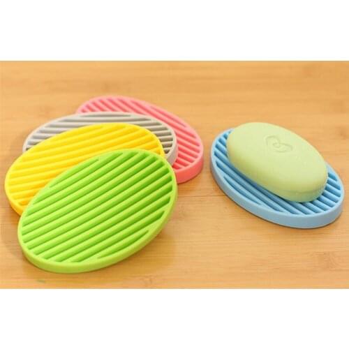 New 100pcs/lot Silicone Soap Dishes for Bathroom Drainable Soap Tray Dish Pad for Shower Bar Holder Saver for kitchen