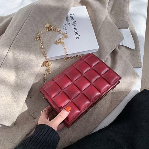 2021 New Women Pu Leather Chain Shoulder Bag Square Versatile Casual Fashion Famous Designer Messenger Crossbody Clutch Handbag