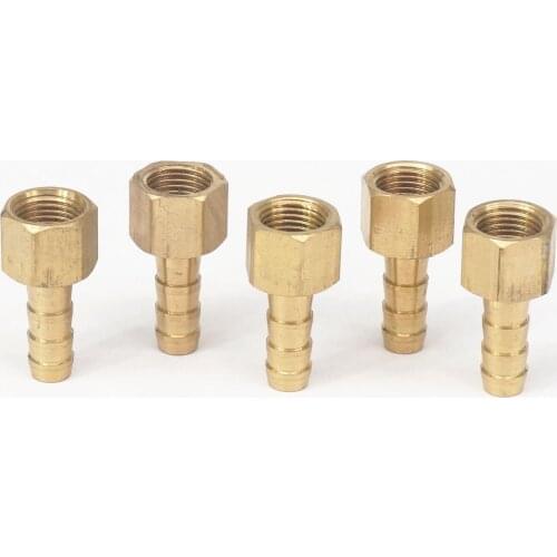 LOT 5 Hose Barb I/D 6mm x 1/8" BSP female Brass coupler Splicer Pipe fitting