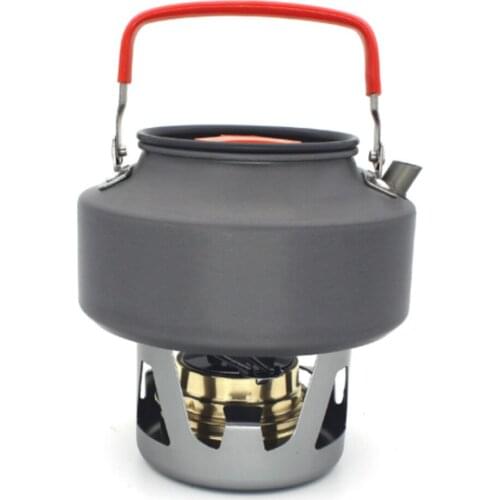 Portable Alcohol Stove Burner with Aluminum Alloy Stand Lid for Outdoor Camping Hiking Backpacking Cooking